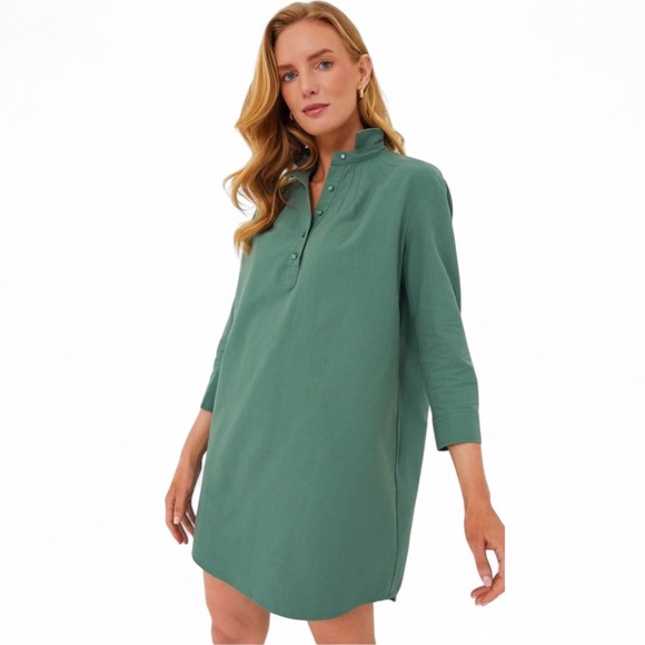 Tuckernuck Pomander Place Polly Green Shirt Dress Sz M - Picture 2 of 10